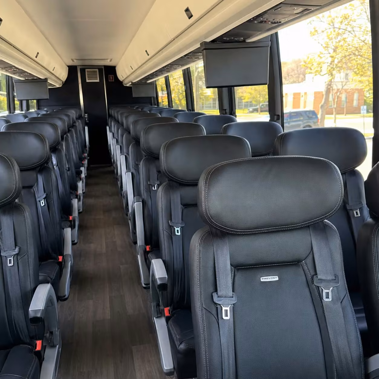 burbank charter bus interior
